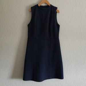 Loft Navy Blue Patterned Dress